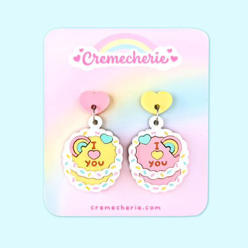 I Heart You Cake Earrings