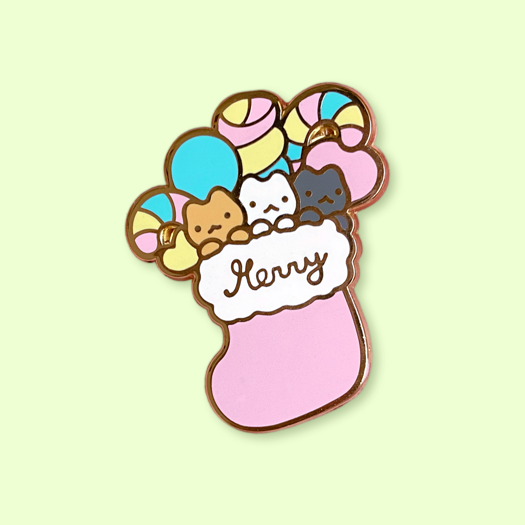 Stocking Kittens Pin