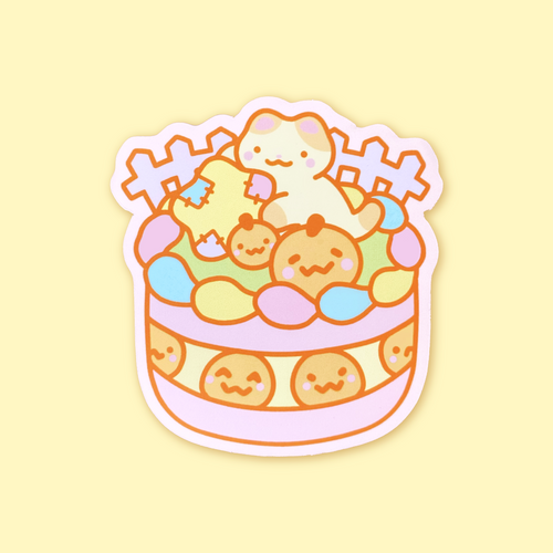 Pumpkin Cupcake Vinyl Sticker